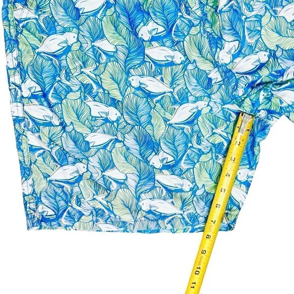Vineyard Vines Blue Fish Print Swim Board Trunk Shorts Mens Sz L - Picture 8 of 9